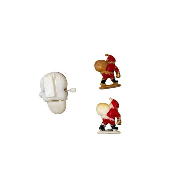 Vintage Christmas Santa Pocket Clip And Ornaments Lot Of 3 Plastic Celluloid - Picture 2 of 5